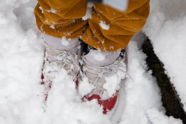 两个时髦的窃笑者在雪地里图片下载
