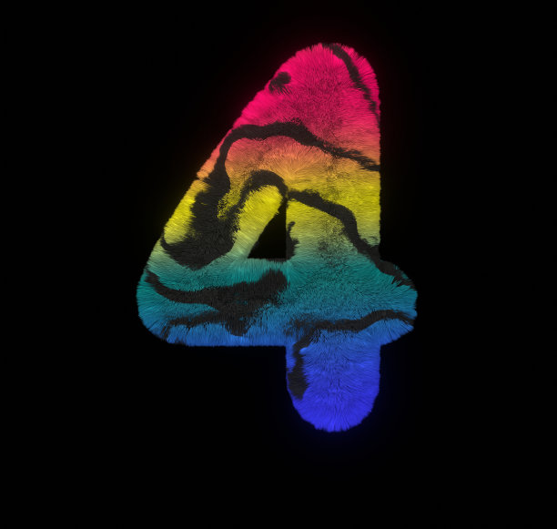 毛茸茸的彩色老虎字体老虎图片下载