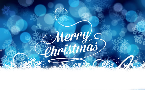 圣诞蓝色插图，雪花星星纹理的节日背景图片下载