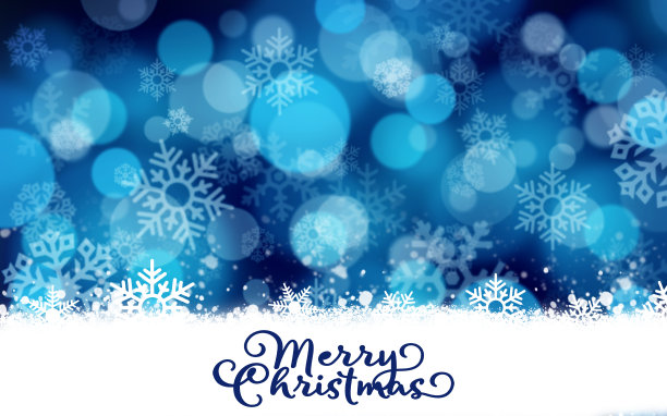 圣诞蓝色插图，雪花星星纹理的节日背景图片下载