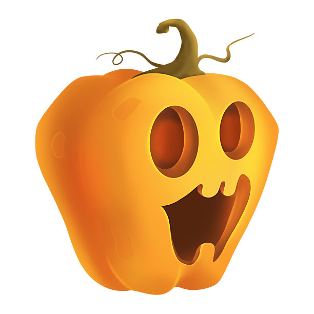 南瓜在白色的背景。橙色的南瓜与情感的脸为您的节日万圣节设计。卡通平图片下载