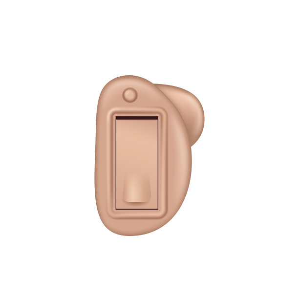 用于耳聋康复的现代医用助听器。逼真的助听器仪器图标图片下载