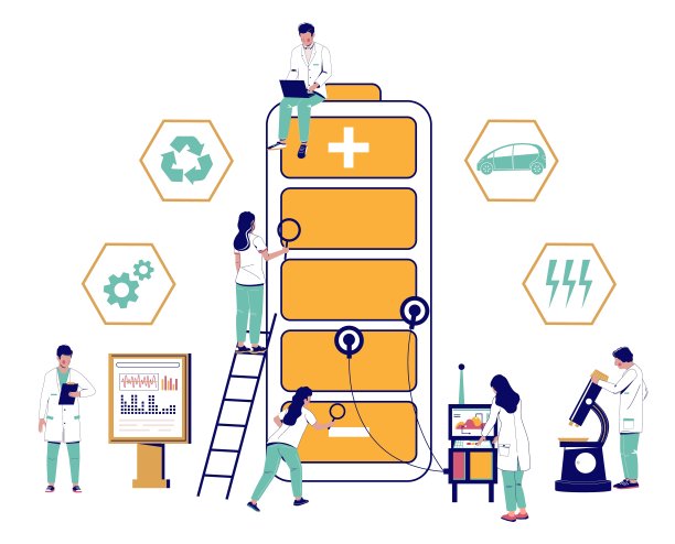 科学家提供电池测试矢量生态概念图片下载