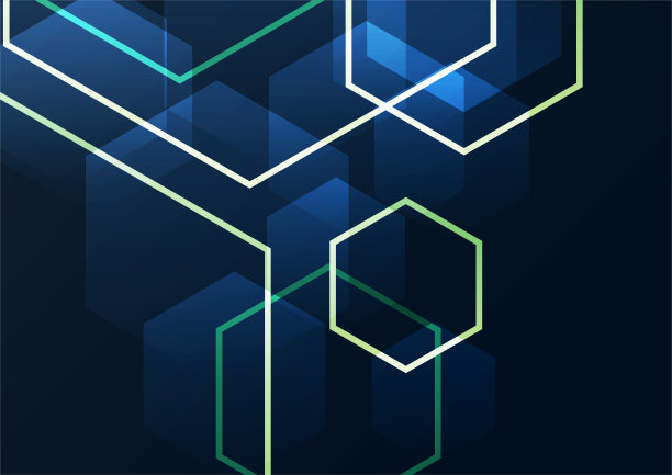 科技商务深蓝绿彩抽象封面设计模板图片下载