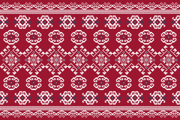 美丽的部落锦缎图案。图片下载