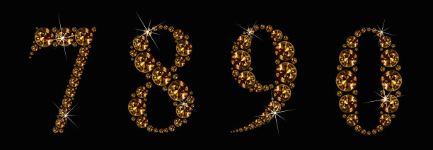 菱形数字设为7、8、9、0。向量Eps10图片下载