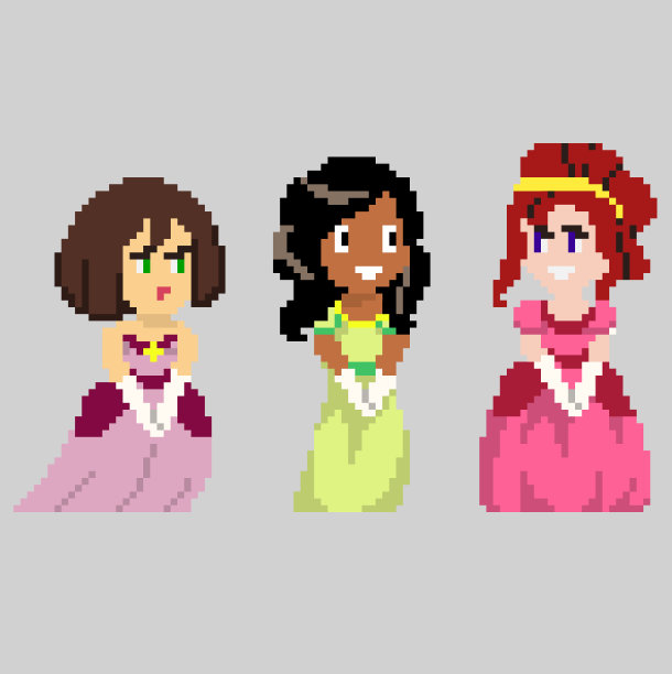 美术风格的像素字符集图片下载