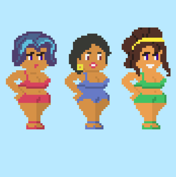 美术风格的像素字符集图片下载