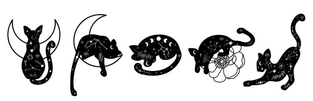 手绘天文野生动物收藏图片下载