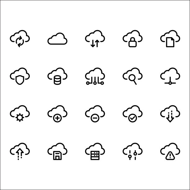 云计算图标的集合，最好用于用户界面或横幅广告图片下载