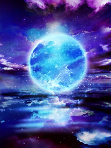 水波映照着美丽的夜空景观。图片下载