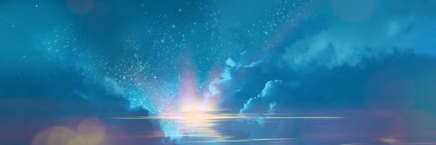 水波映照着美丽的夜空景观。图片下载