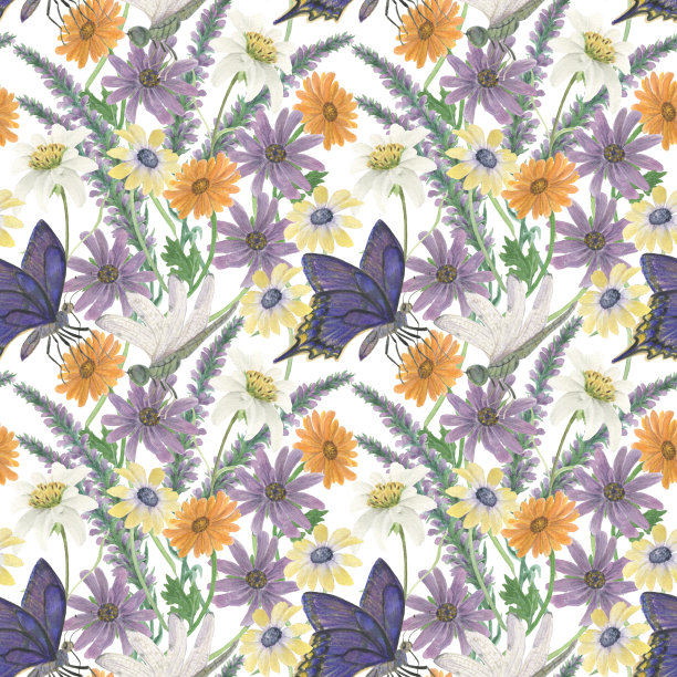 水彩无缝模式图片下载