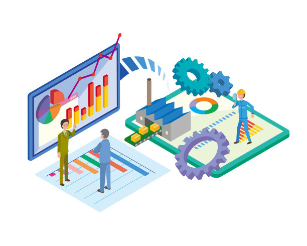 工厂效率和数字图像插图图片下载