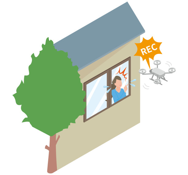 烦人的无人机偷窥私人住宅图片下载