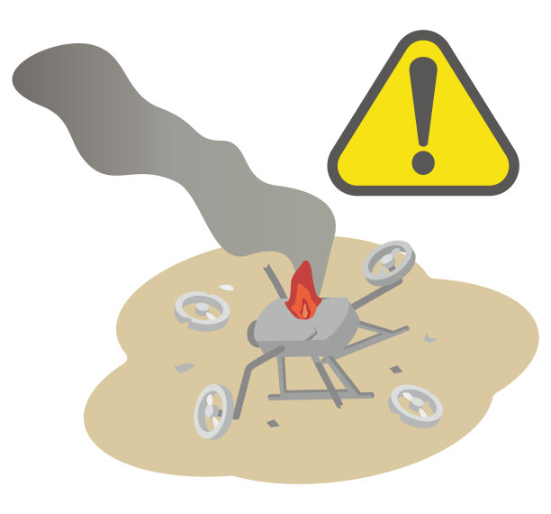 无人机因操作失误而坠毁、损坏或烧毁图片下载