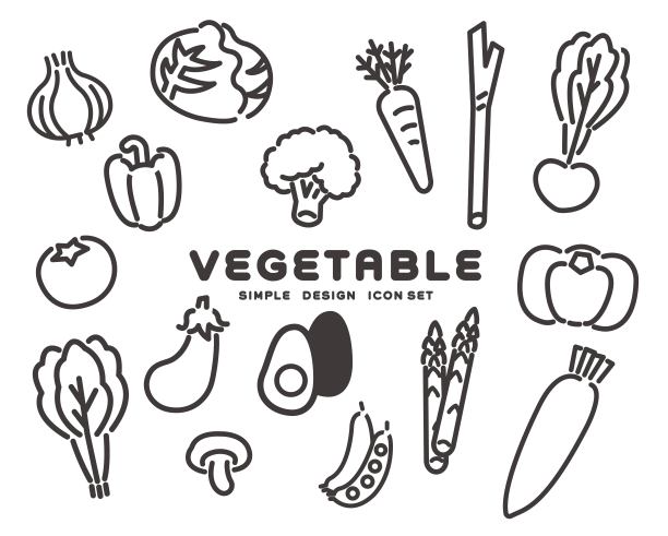 简约卡通蔬菜图标合集矢量素材/食物/食材图片下载