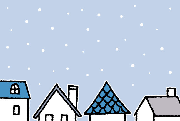 可爱和简单的冬季城市景观插图图片下载