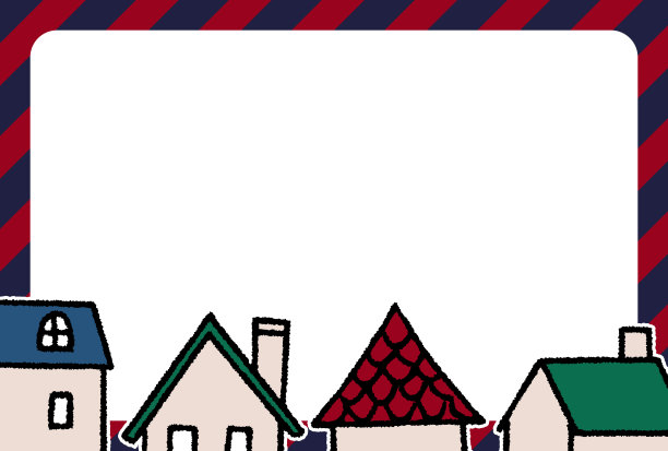 可爱和简单的圣诞颜色城市景观插图图片下载