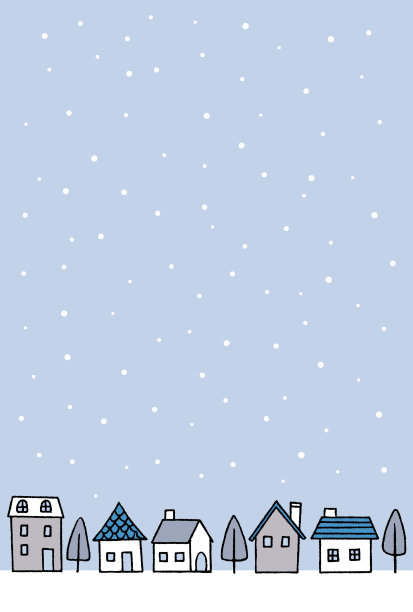 可爱和简单的冬季城市景观插图图片下载