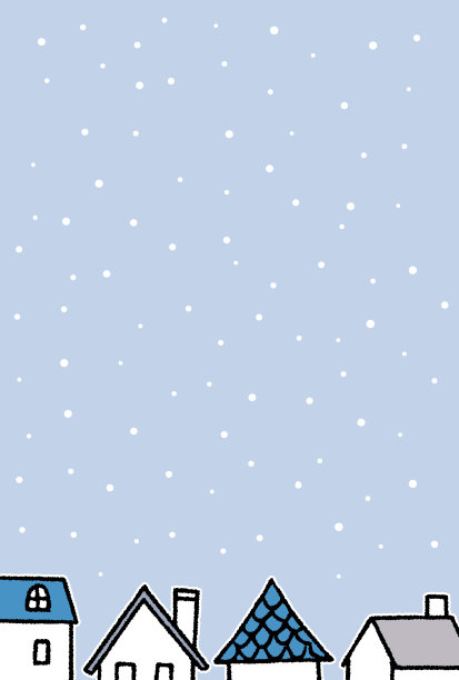 可爱和简单的冬季城市景观插图图片下载