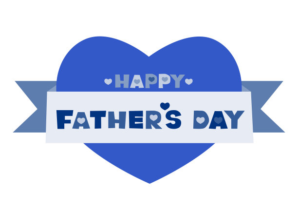 矢量插图的父亲节。心形设计和标志。贺卡，图标，标志。图片下载