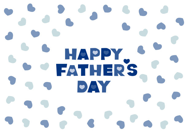 矢量插图的父亲节。心形图案和标志。贺卡，图标，标志。图片下载