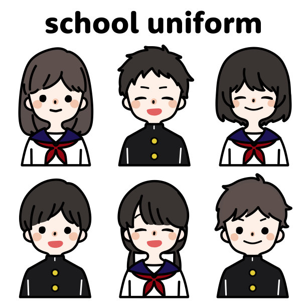 穿着校服的孩子的插图图片下载