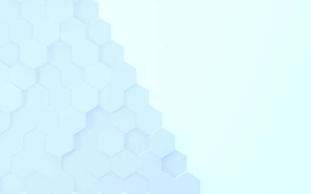 摘要不规则排列的六边形化学、分子和技术的图像，真实的鸟瞰与复制空间图片下载