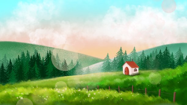 立春春天草地远景图片下载