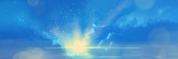 水波映照着美丽的夜空景观。图片下载