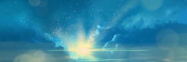 水波映照着美丽的夜空景观。图片下载