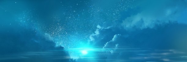 水波映照着美丽的夜空景观。图片下载