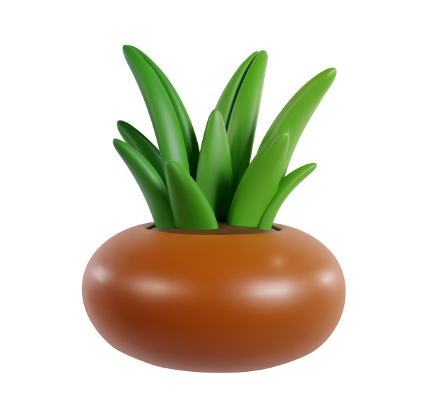 绿色植物在盆中孤立在白色背景。逼真的现代简约设计元素。3 d矢量插图。图片下载