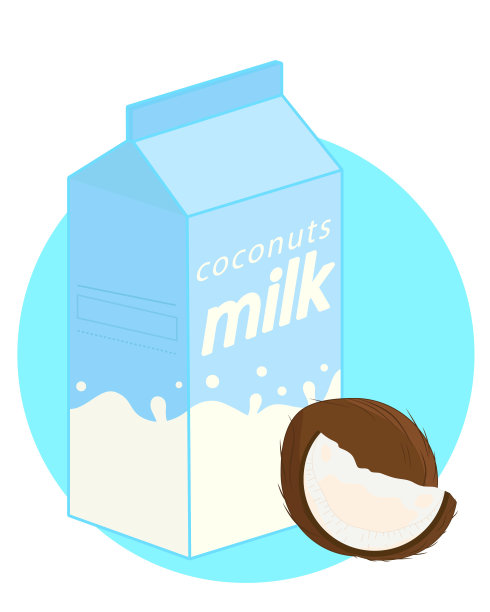 硬纸板袋里的椰子汁图片下载