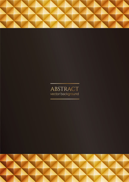 豪华金色A4模板。背景与几何图案和黑色复制空间。高级布局与金凸菱形卡片，小册子或笔记本封面图片下载