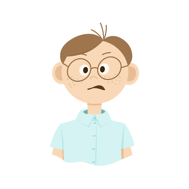 涂鸦风格的卡通眼镜男士绘画图片下载