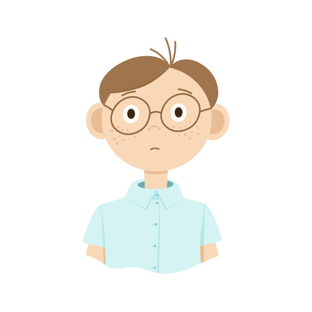 涂鸦风格的卡通眼镜男士绘画图片下载