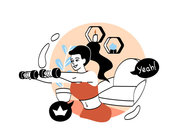 人在家做运动的概念图片下载