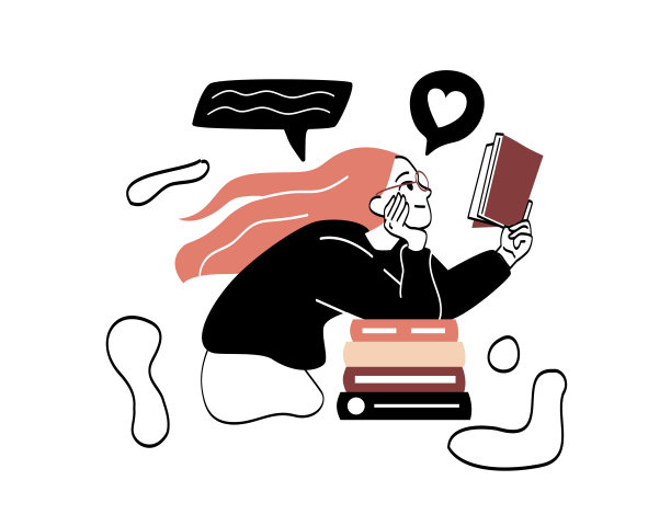 文学迷与书的抽象概念图片下载