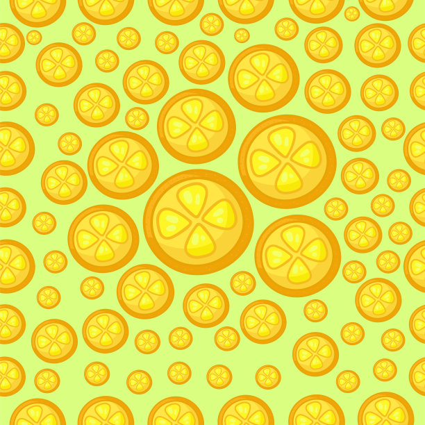 可爱清爽的无缝图案，水果风格在向量。美味的橙色设计，用于室内装饰，印刷海报，贺卡，商业横幅，包装。图片下载