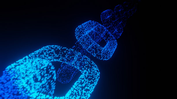 蓝色数字链。图片下载