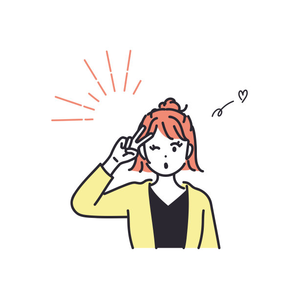 年轻女子做和平手势的图片说明。向量。图片下载