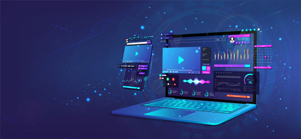 3D笔记本电脑和手机上的视频内容图片下载