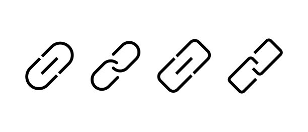 链接矢量图标设置。Internet URL，网页超链接链符号图片下载