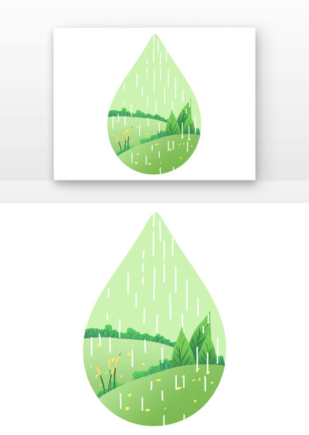 雨水水滴绿色草地图片下载