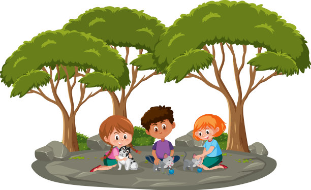 与孩子们玩耍的孤立的户外公园图片下载