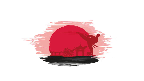 空手道格斗的创意抽象图片下载