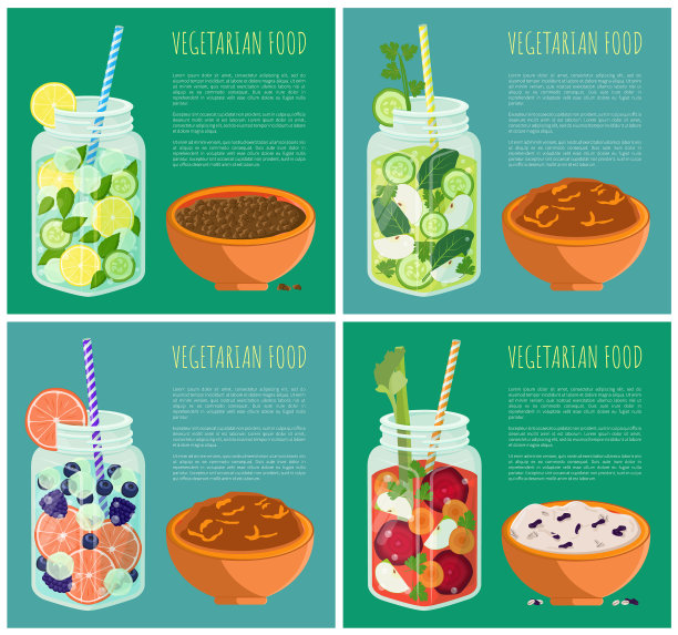 一套素食与清新的排毒饮食图片下载