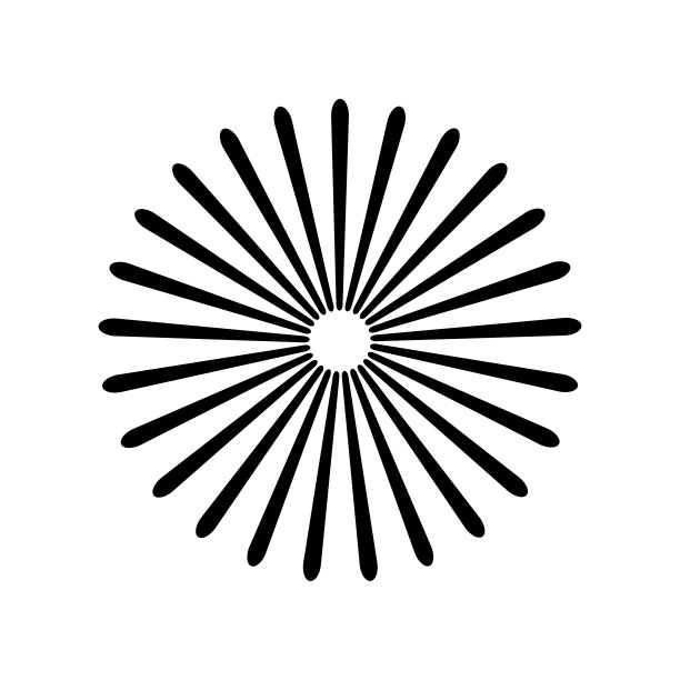 花朵形状图标高质量的黑色风格图片下载